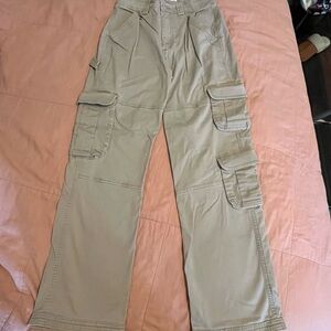 Abercrombie & Fitch Tan Cargo Jumpsuit Relaxed Fit